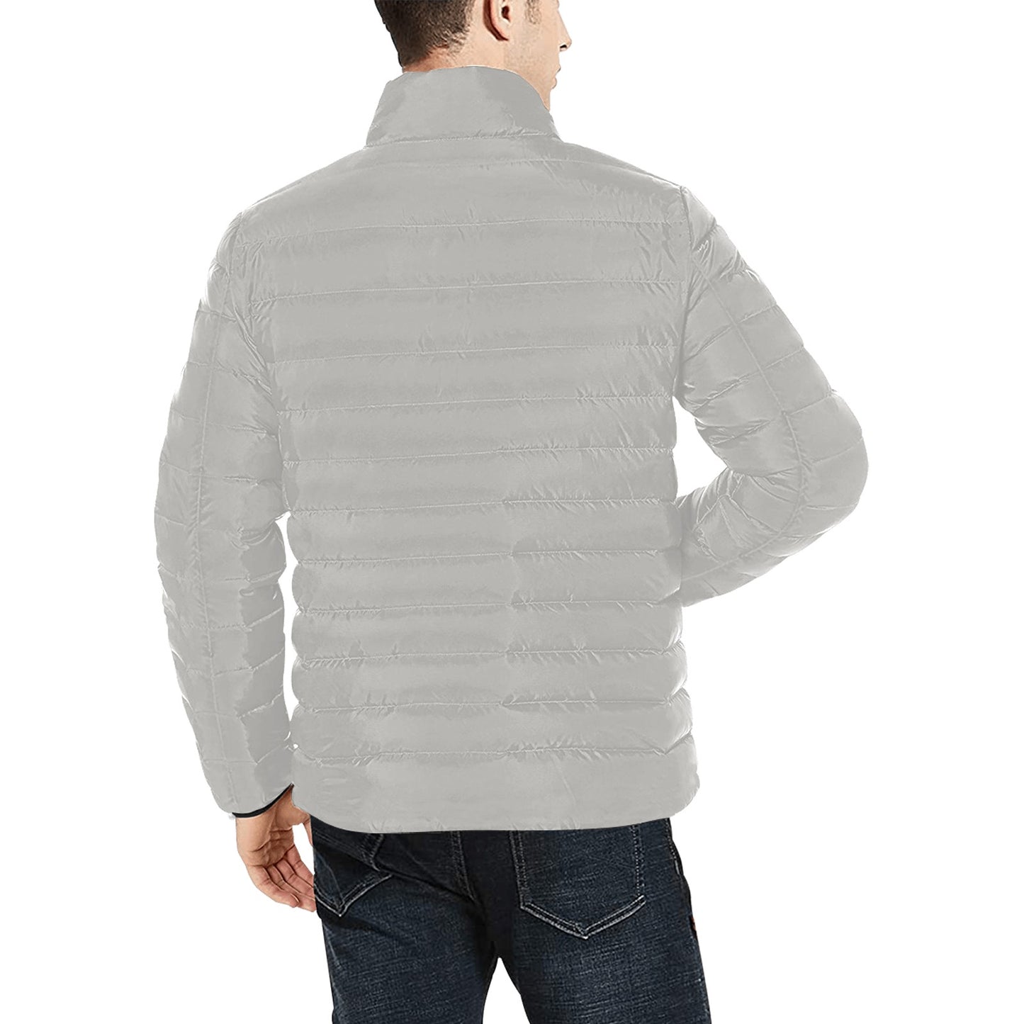 Giacca Bomber Uomo Collezione JSports K24 Ash Drift JSHUB – Base Grigia con Stampa Nera Centrale