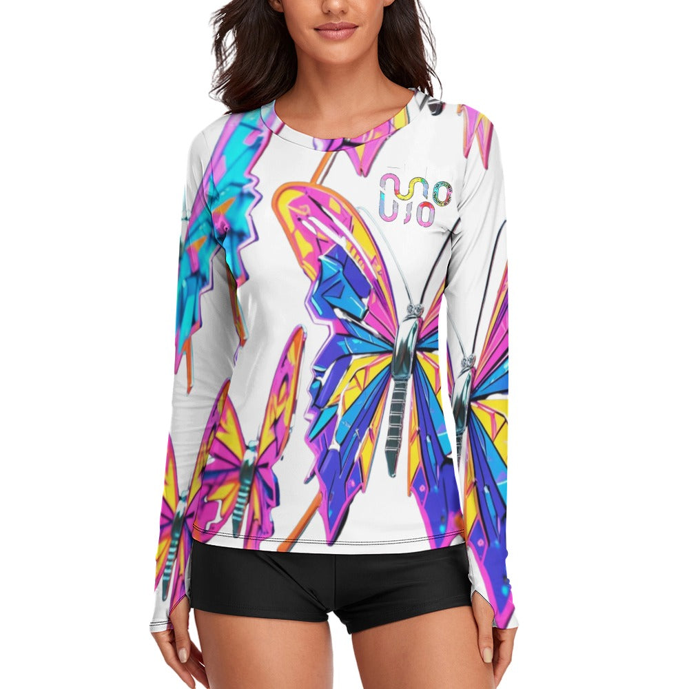 Maglietta donna Wings of Noise maniche lunghe protezione UV – 10 varianti colore