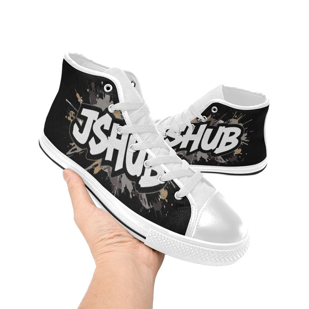 Scarpe Alte da Donna in Tela Urban JSHub Graffiti Dark – Design Esclusivo