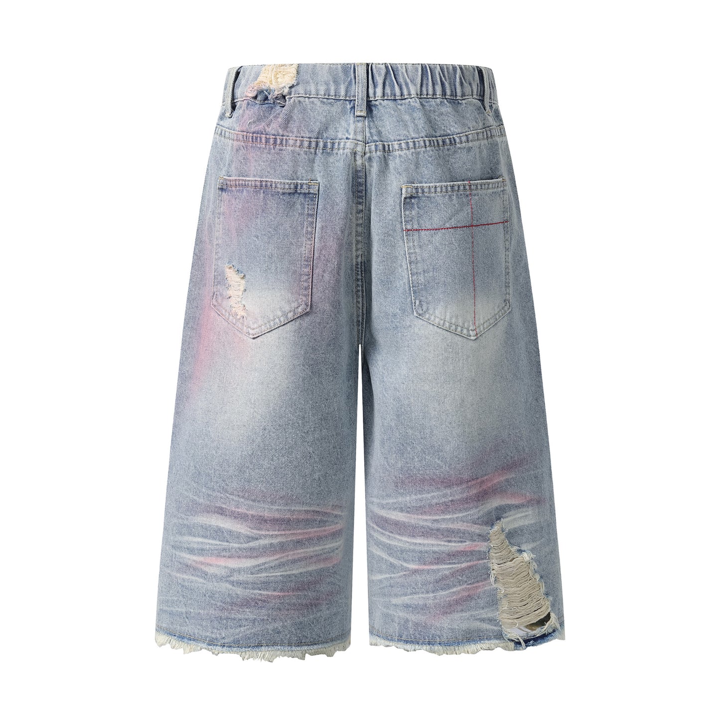Bermuda “Fray District” denim 7/8 distressed