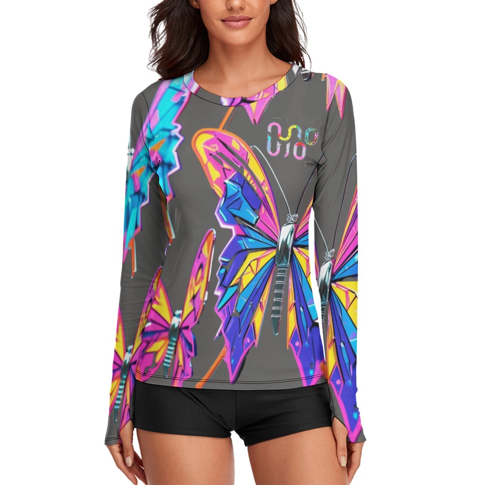 Maglietta donna Wings of Noise maniche lunghe protezione UV – 10 varianti colore