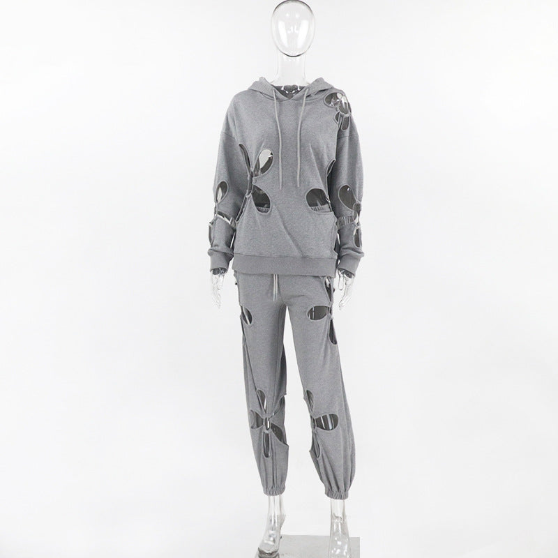 Tuta Hollow Flower Terry Streetwear