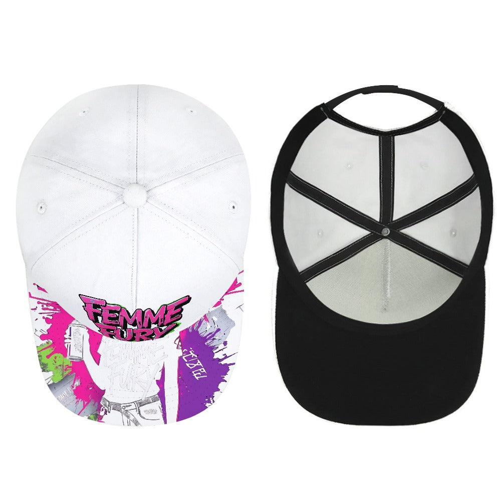 Cappello Baseball Donna FEMME FURY –  Bianco Graffiti