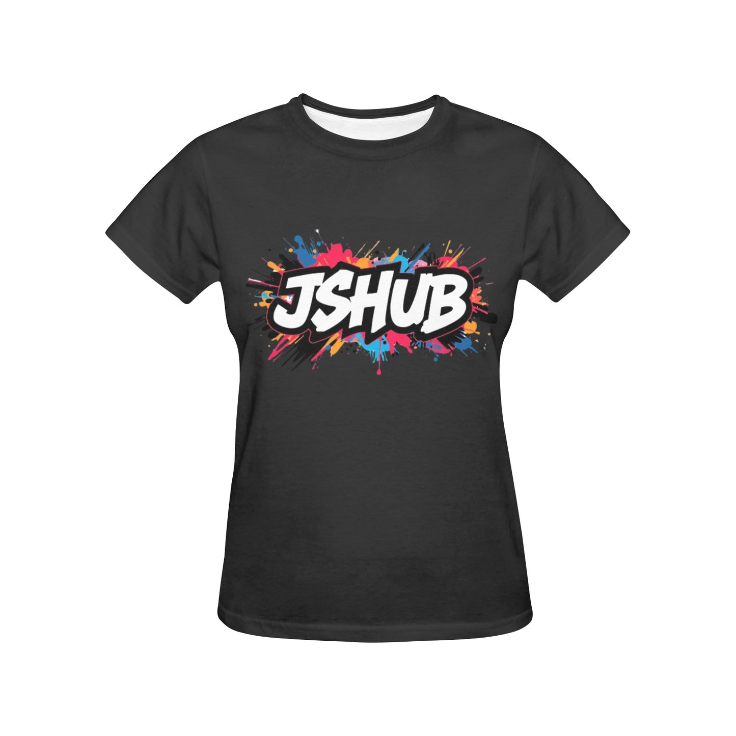T-shirt Donna JSHub Girocollo Elegante – Stampa All-Over Urban Style