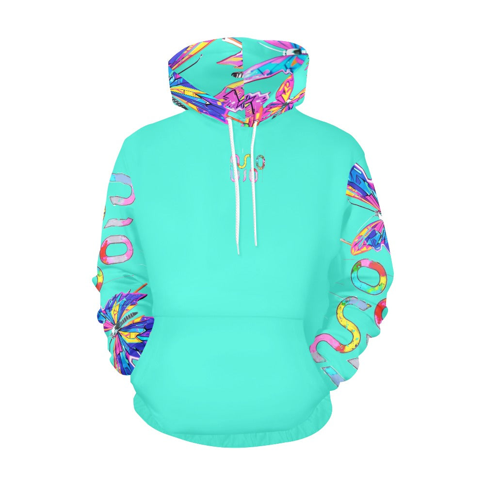Felpa donna Wings of Noise con cappuccio small tech over – 10 varianti colore