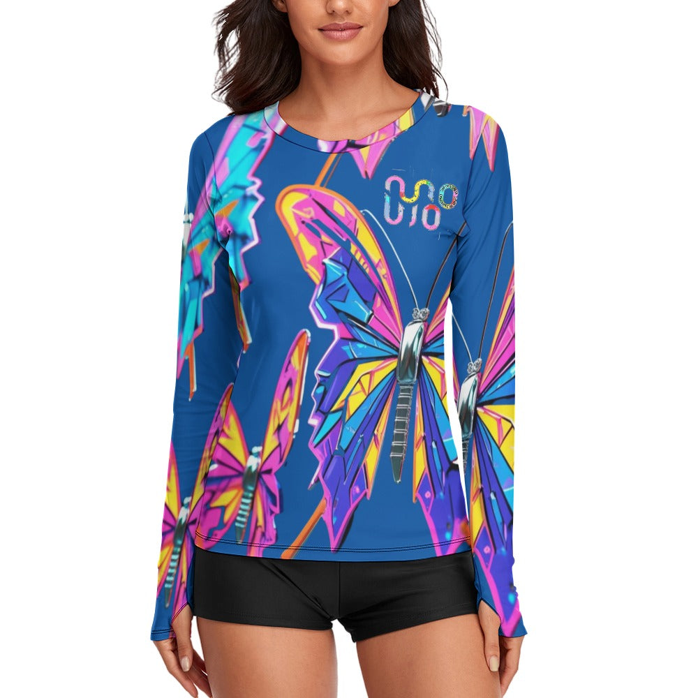 Maglietta donna Wings of Noise maniche lunghe protezione UV – 10 varianti colore