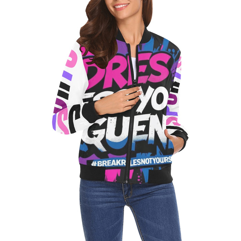 Bomber donna Dress Power multicolor con maniche bianche e scritte JSports