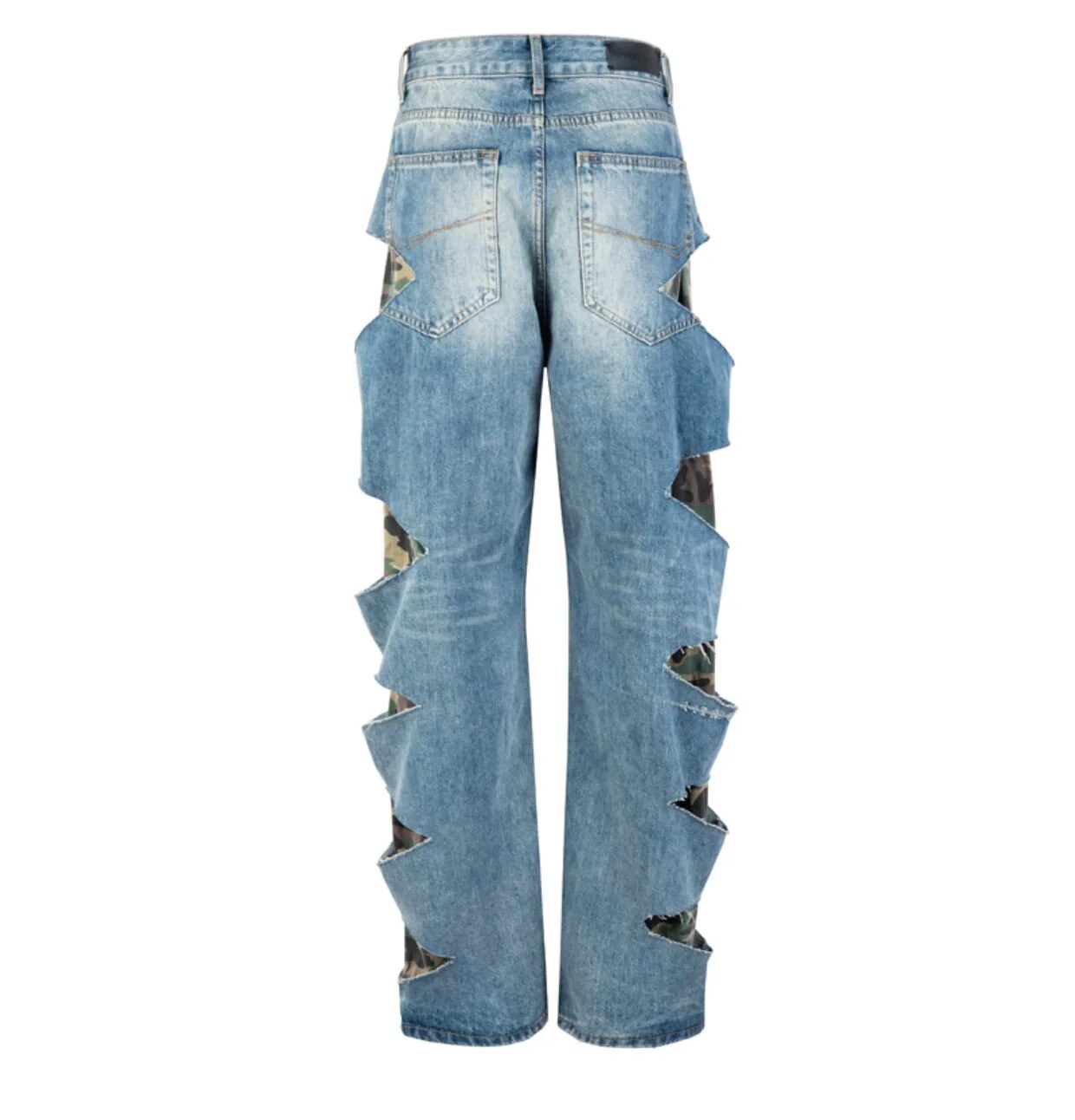 Jeans Camouflage Two-Tone Loose