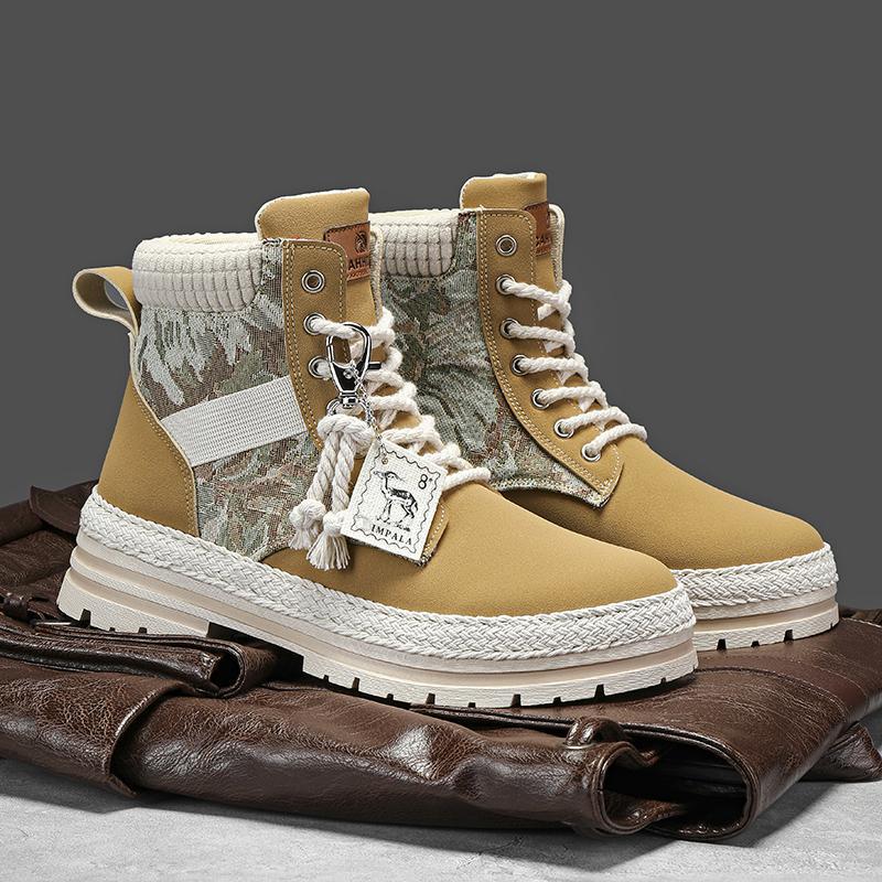 Scarpe Urban Wing – Stivaletti alti in tela stile Martin con dettagli carving