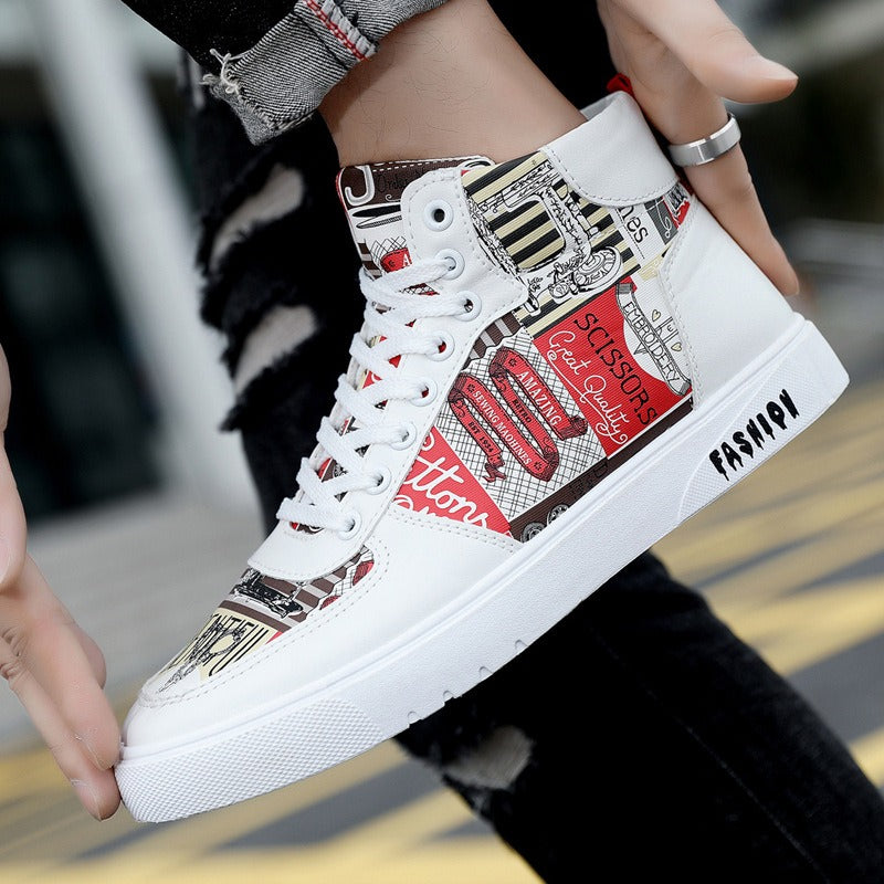 Scarpe Graffiti High Top Uomo Autunno