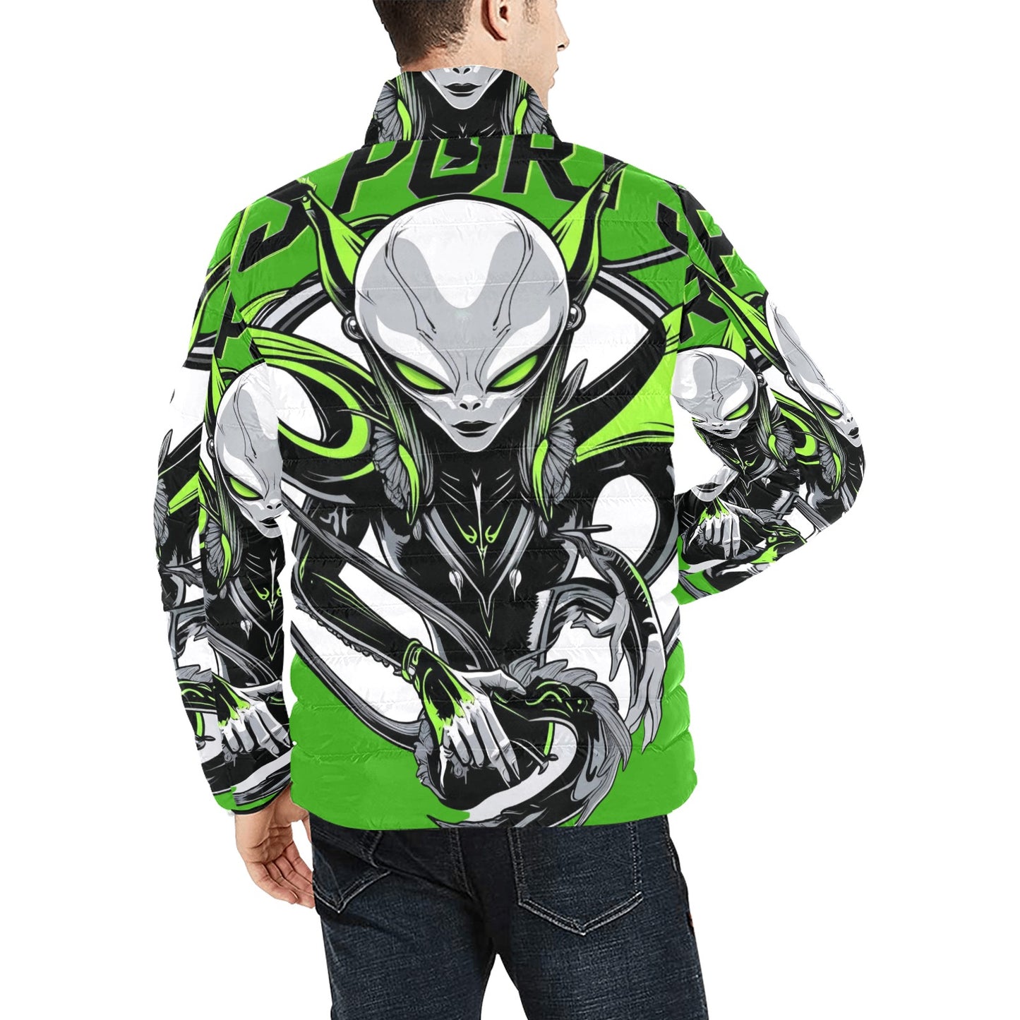 Giacca Bomber Uomo Collezione Xenoflare JSHUB – Base Verde Stampa All Over