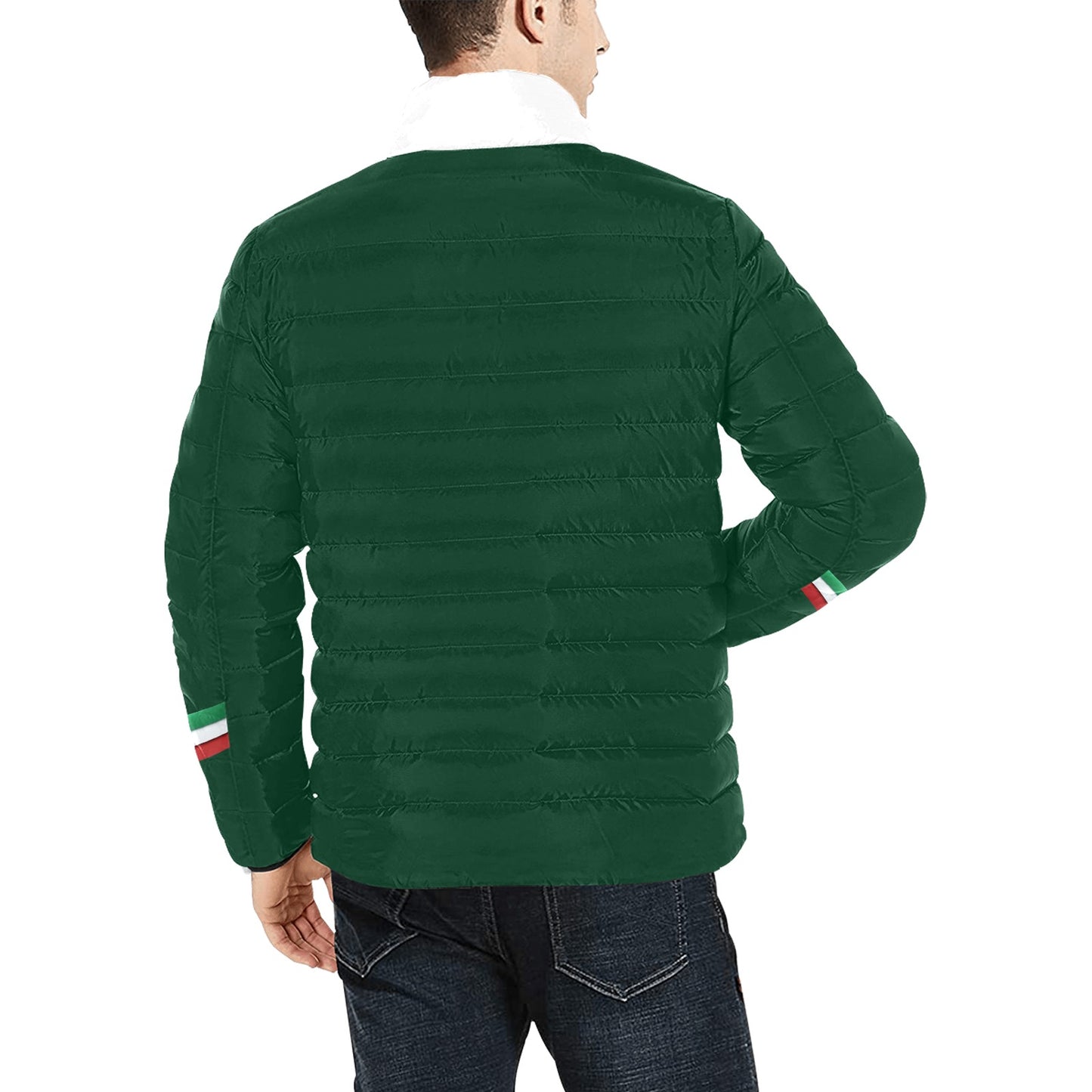 Piumino Bomber Italy Uomo Verde Scuro Inserti Tricolore JSHUB Winter Nation 2026