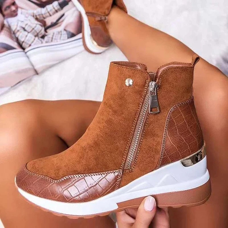 Gravity Zip – Chunky High Top Wedge Sneakers