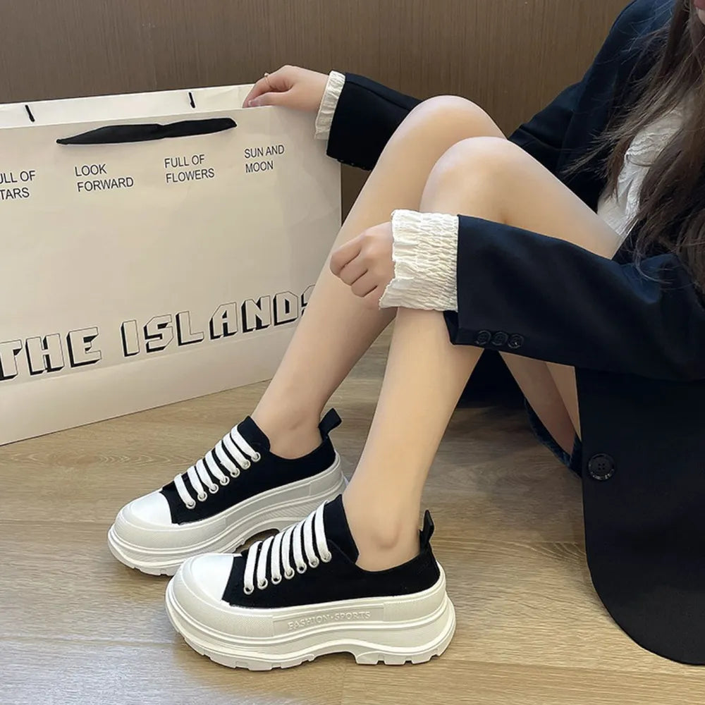 Sneakers Platform Lace Up Punta Tonda