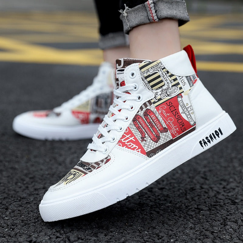 Scarpe Graffiti High Top Uomo Autunno