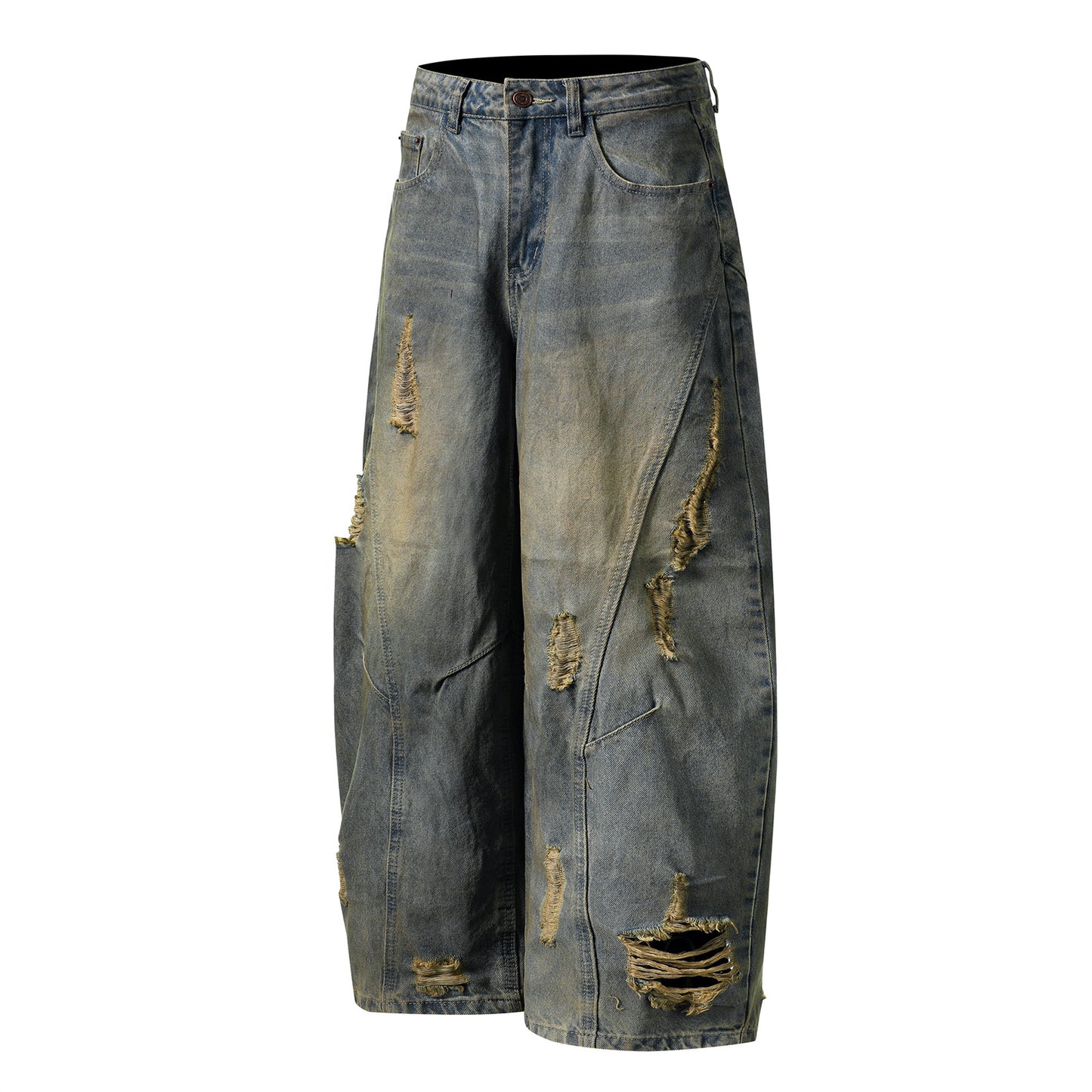 Bermuda “Vintage Scratch” denim lavato e distressed