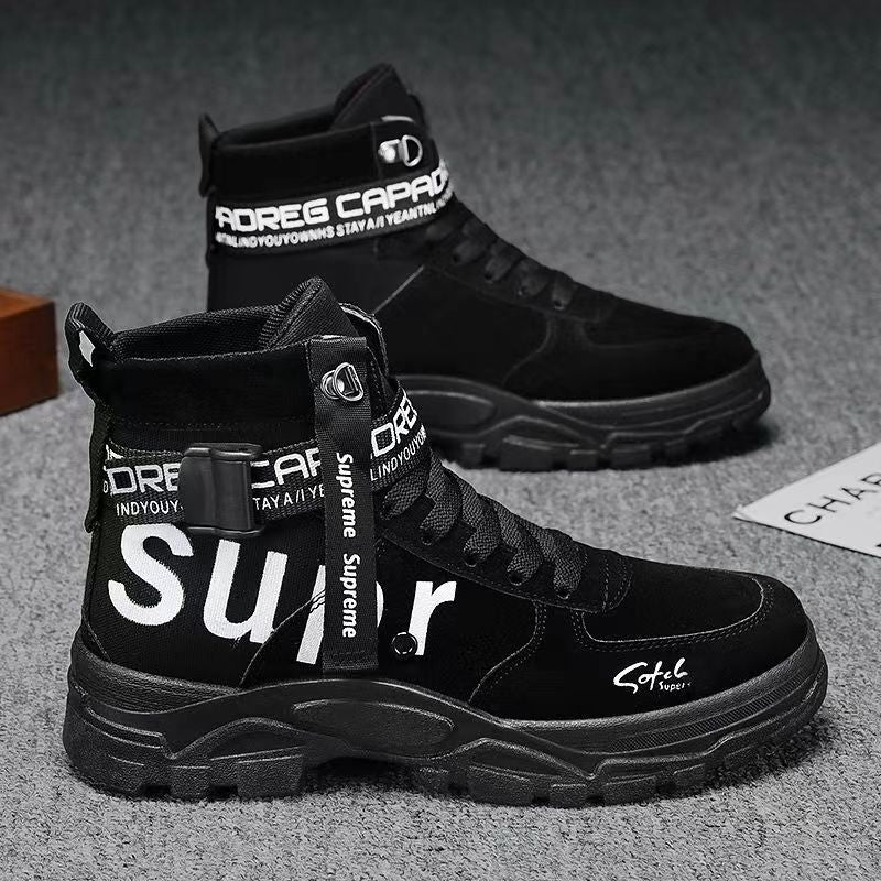 Stivali Martin Core Rugged – Stivali alti da uomo in canvas stile britannico