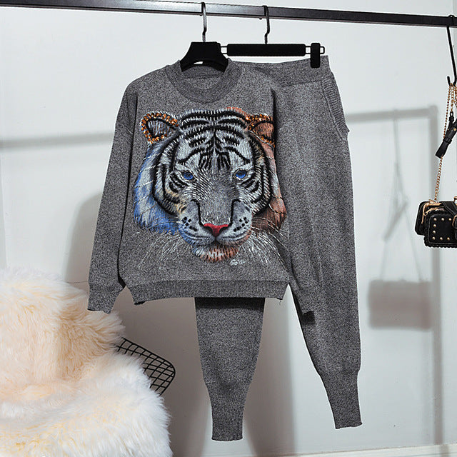 Tuta Knitwear Tiger Embossed