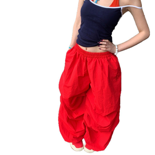 Crimson Flow – Pantaloni Larghi Minimal