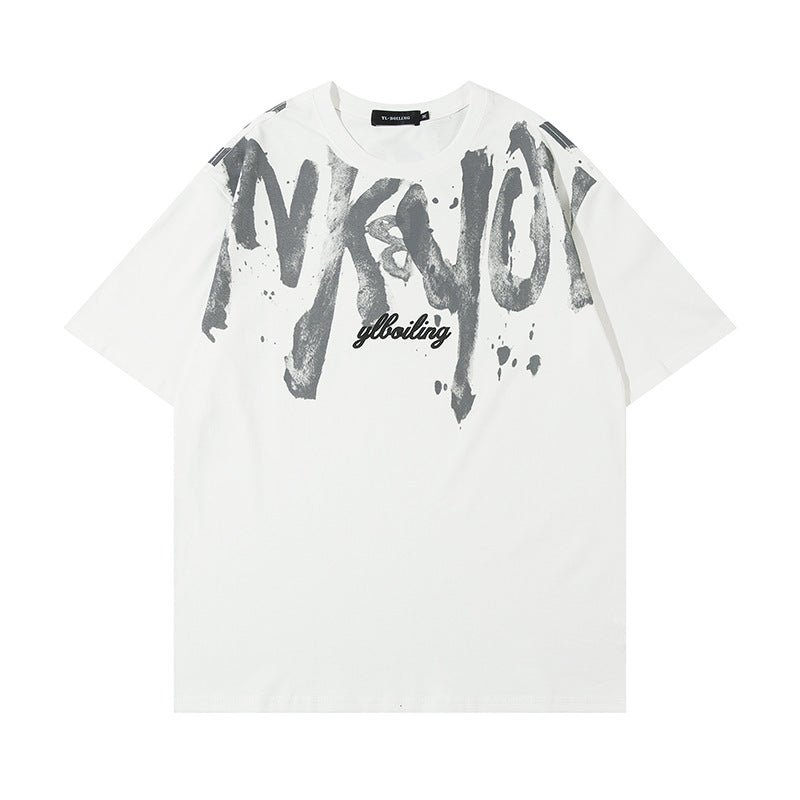 T-shirt Digital Letter Casual