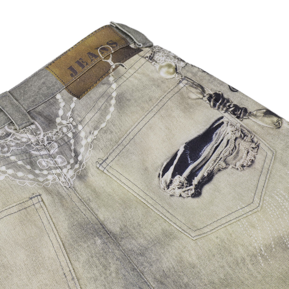 Jeans Uomo Stampa Digitale 3D Sbiaditi Street Style