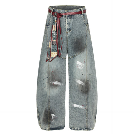 Jeans Donna Urban Paint Wide Leg Blu Casual