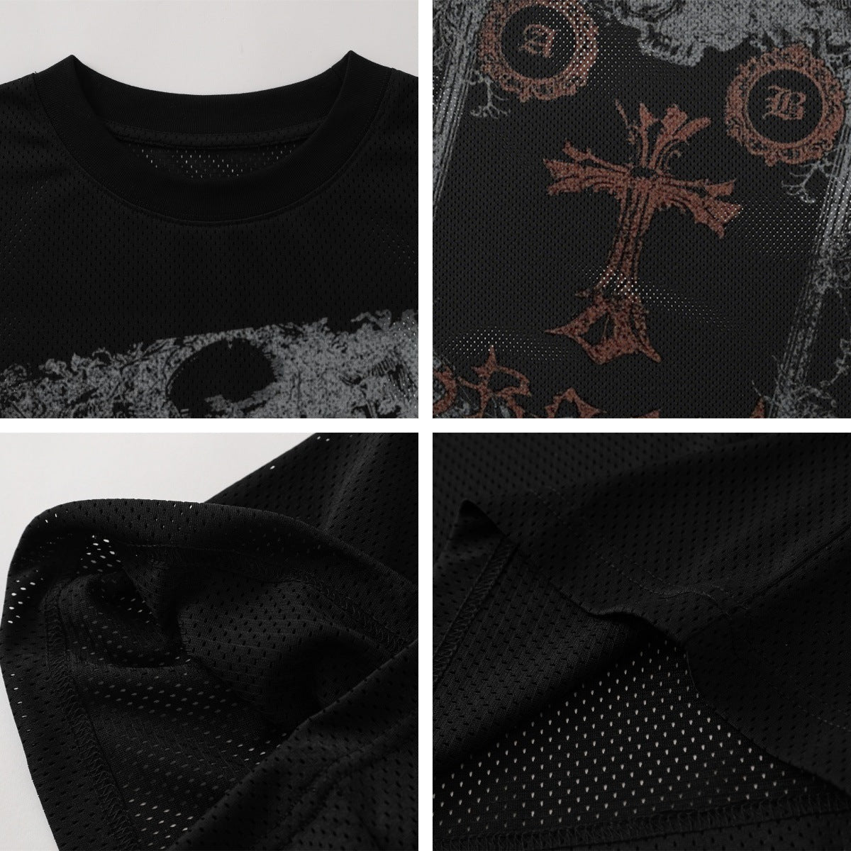 Dark Cross Mesh Tee