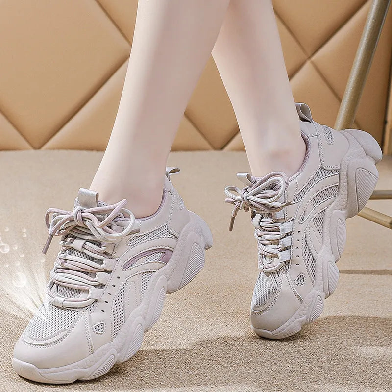 Scarpe Sportive Traspiranti con Lacci in Mesh