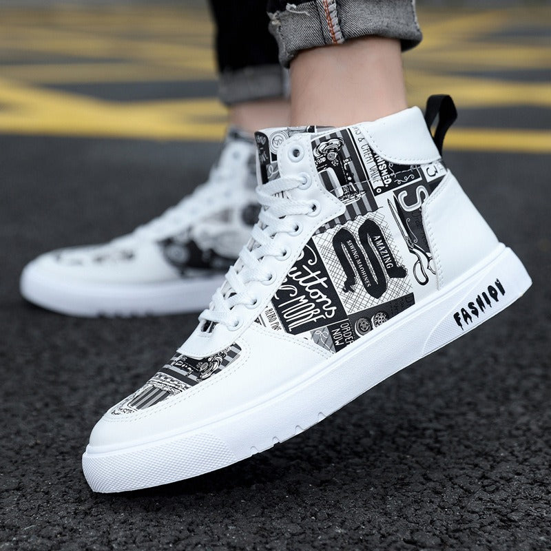 Scarpe Graffiti High Top Uomo Autunno