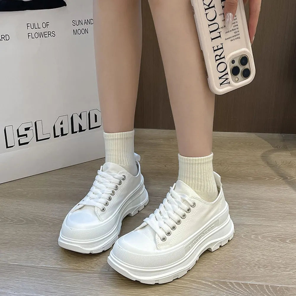 Sneakers Platform Lace Up Punta Tonda