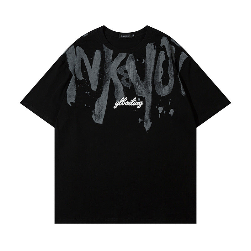 T-shirt Digital Letter Casual