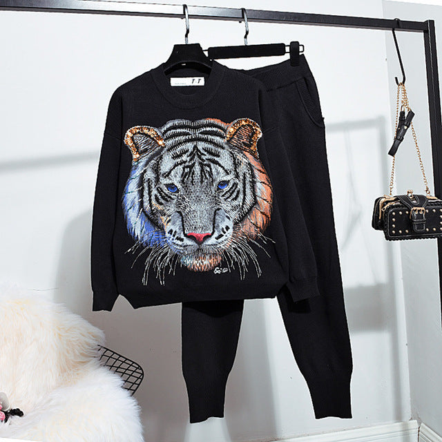 Tuta Knitwear Tiger Embossed