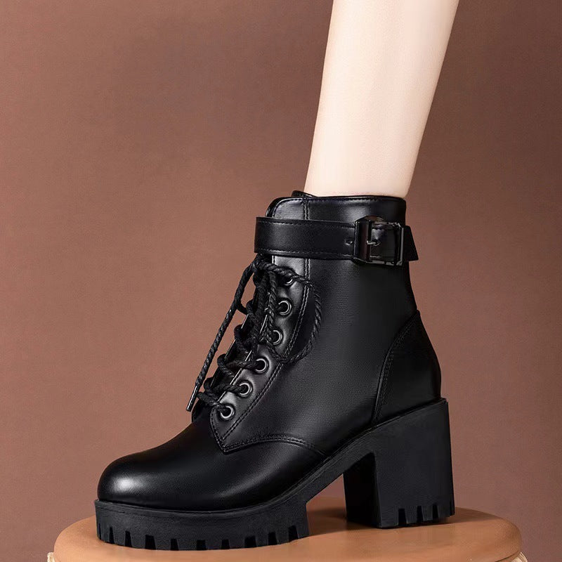 Stivali Martin Buckle Thick Sole