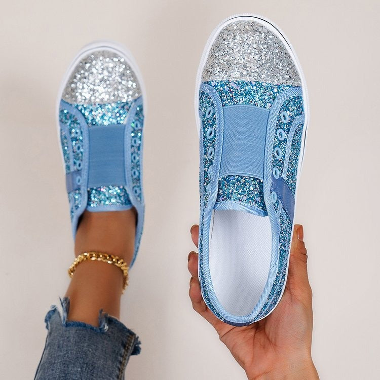 Sneakers GlitterPop – Scarpe di Tela Colorate con Paillettes per Donna