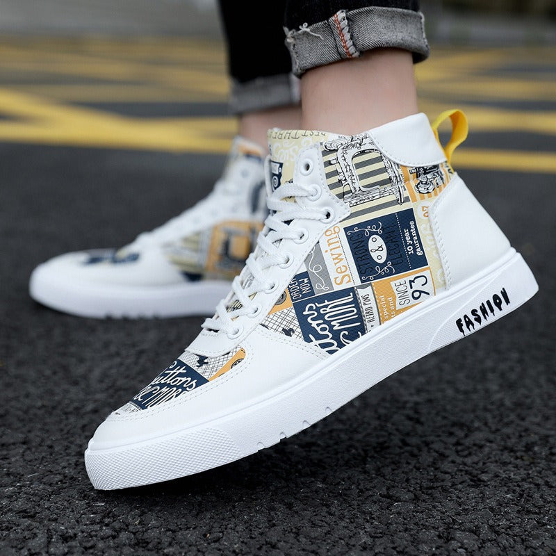 Scarpe Graffiti High Top Uomo Autunno