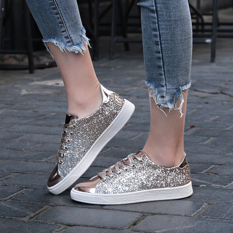 Sneakers Donna Bling Rush – Glitter Flat Shine