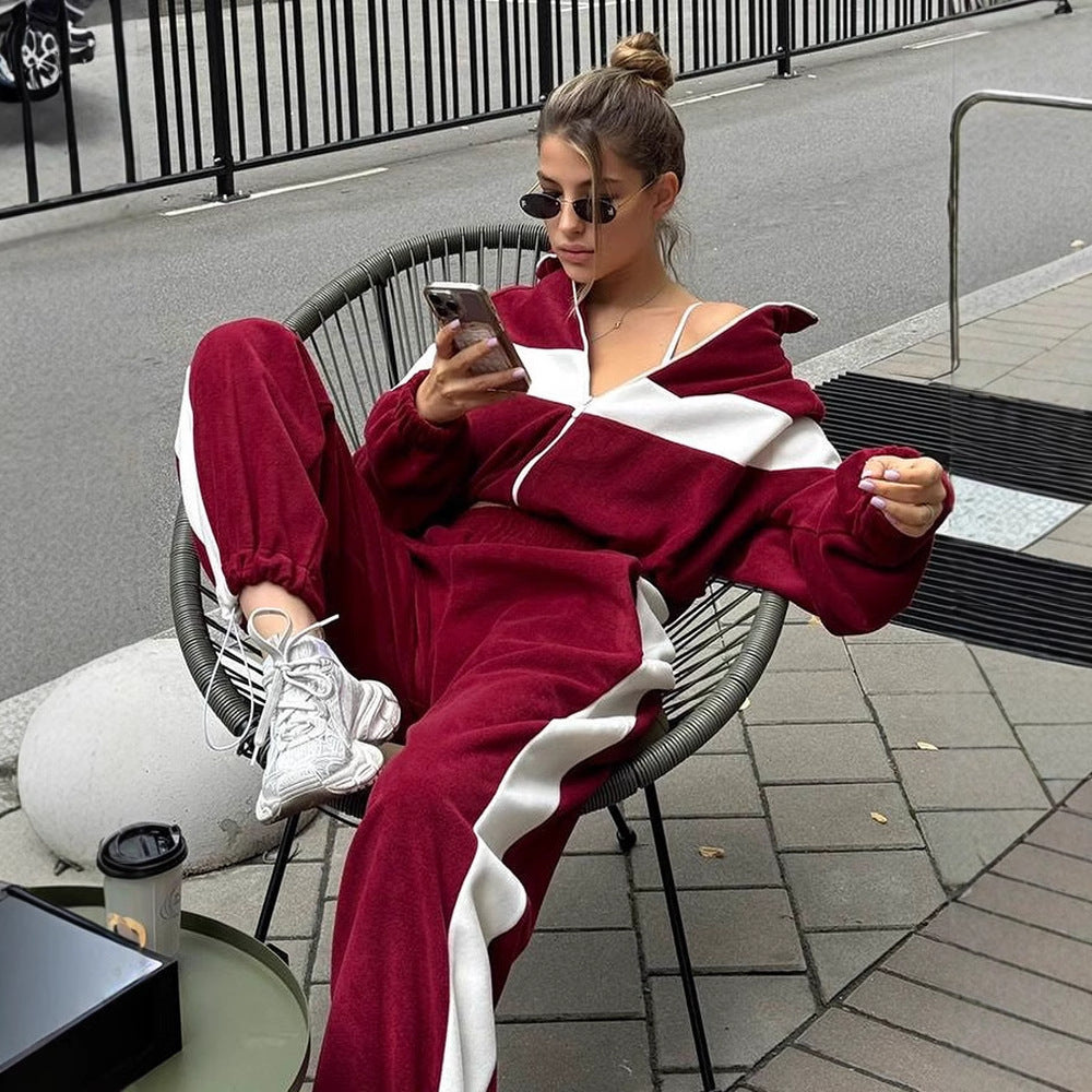 Tuta Donna Streetwear Zip Contrast Jshub