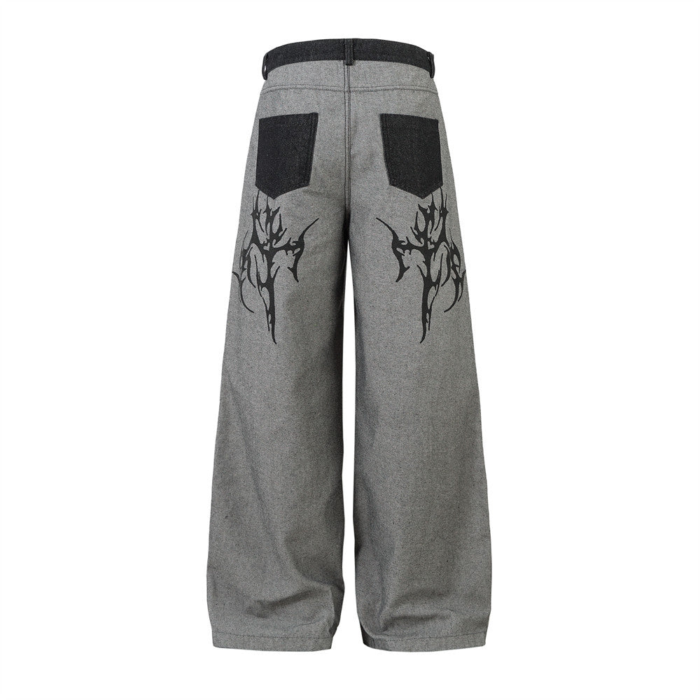 Jeans Street Design con Stampa Totem Thorns