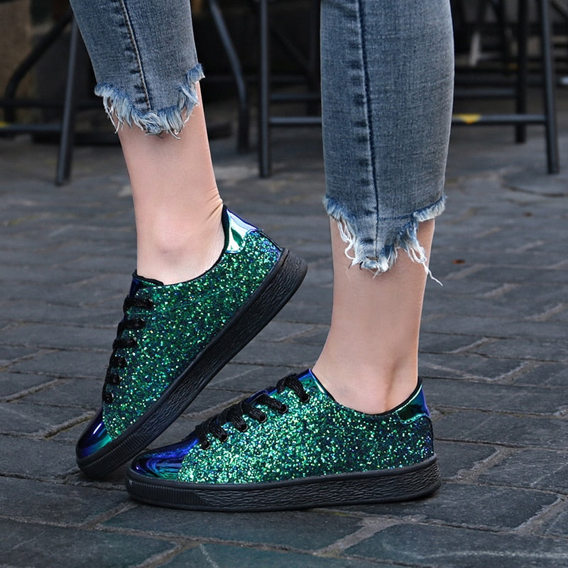 Sneakers Donna Bling Rush – Glitter Flat Shine