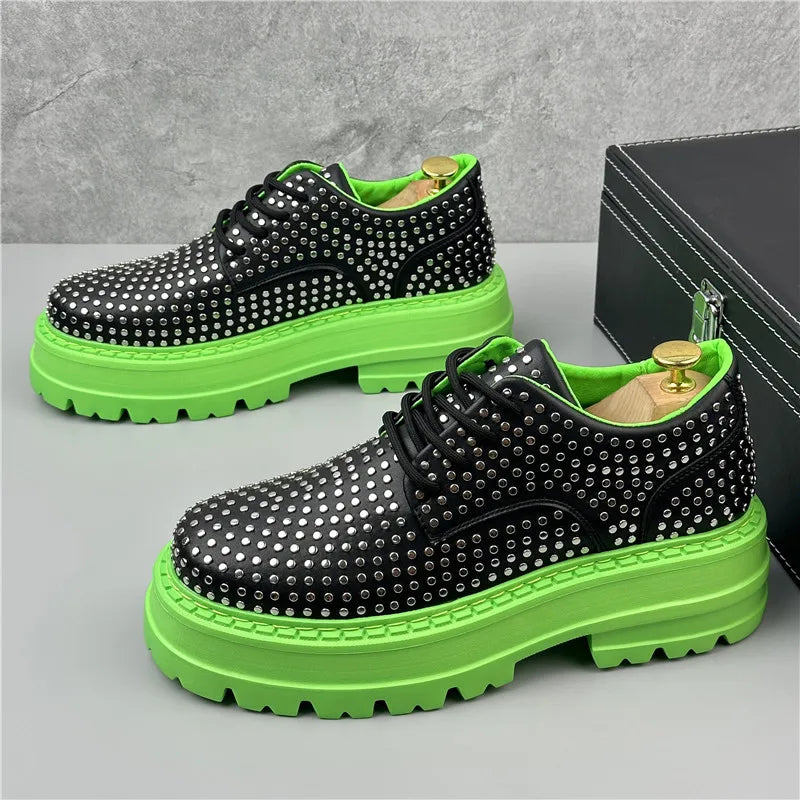 Sneakers Platform Rivet Luxury in Pelle – Statement Streetwear