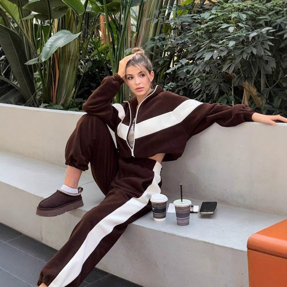 Tuta Donna Streetwear Zip Contrast Jshub