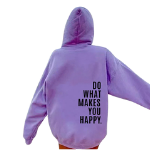 Felpa “Happy Vibes” con Cappuccio