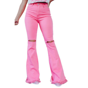 Jeans Vintage Flare Rosa Strappati