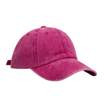 Cappellino da baseball rosa lavato in cotone con tesa curva