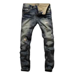 Jeans slim fit biker strappati vintage