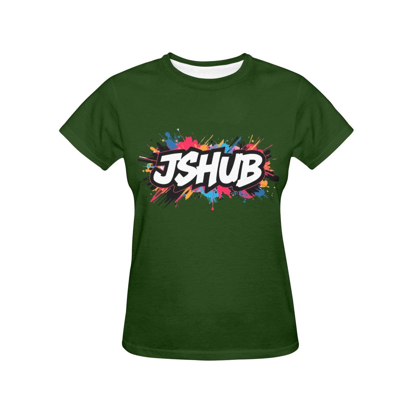 T-shirt Donna JSHub Girocollo Elegante – Stampa All-Over Urban Style