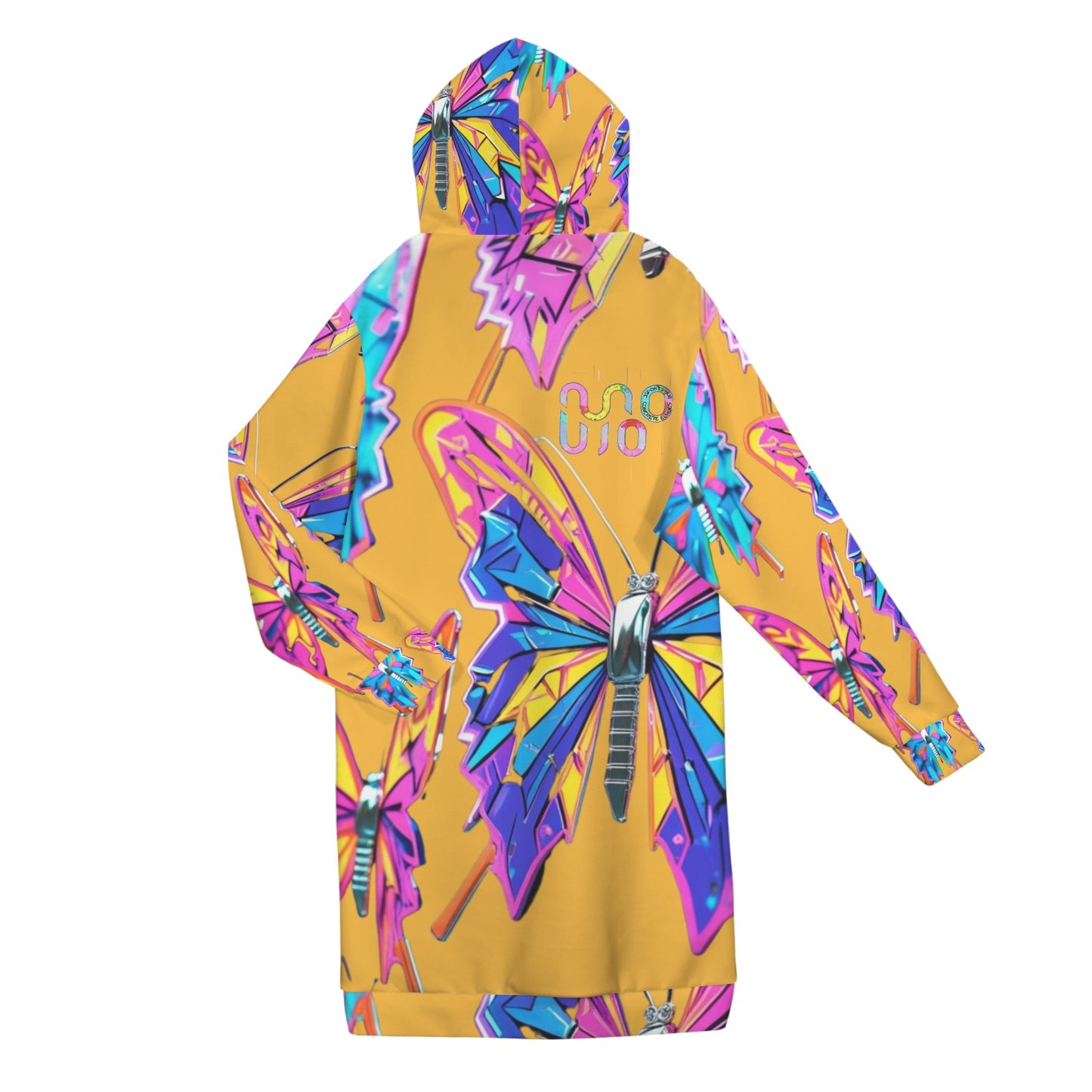 Giacca felpa donna con cappuccio e zip Wings of Noise stampa all-over – 10 varianti colore