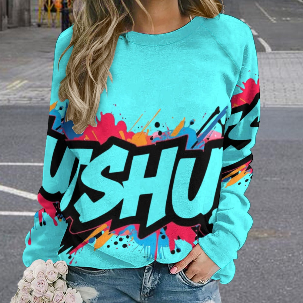 Felpa Donna JSHub Multicolor – Stile Streetwear con Graffiti All-Over
