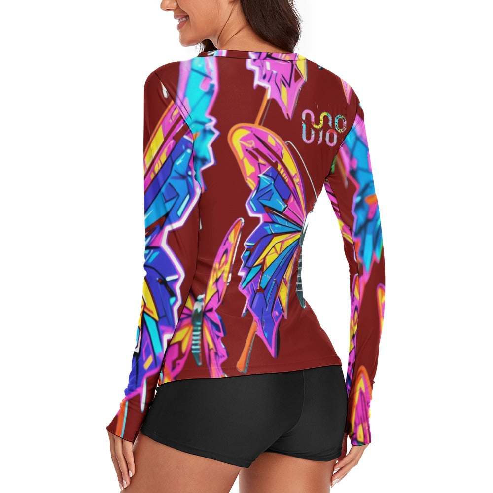 Maglietta donna Wings of Noise maniche lunghe protezione UV – 10 varianti colore