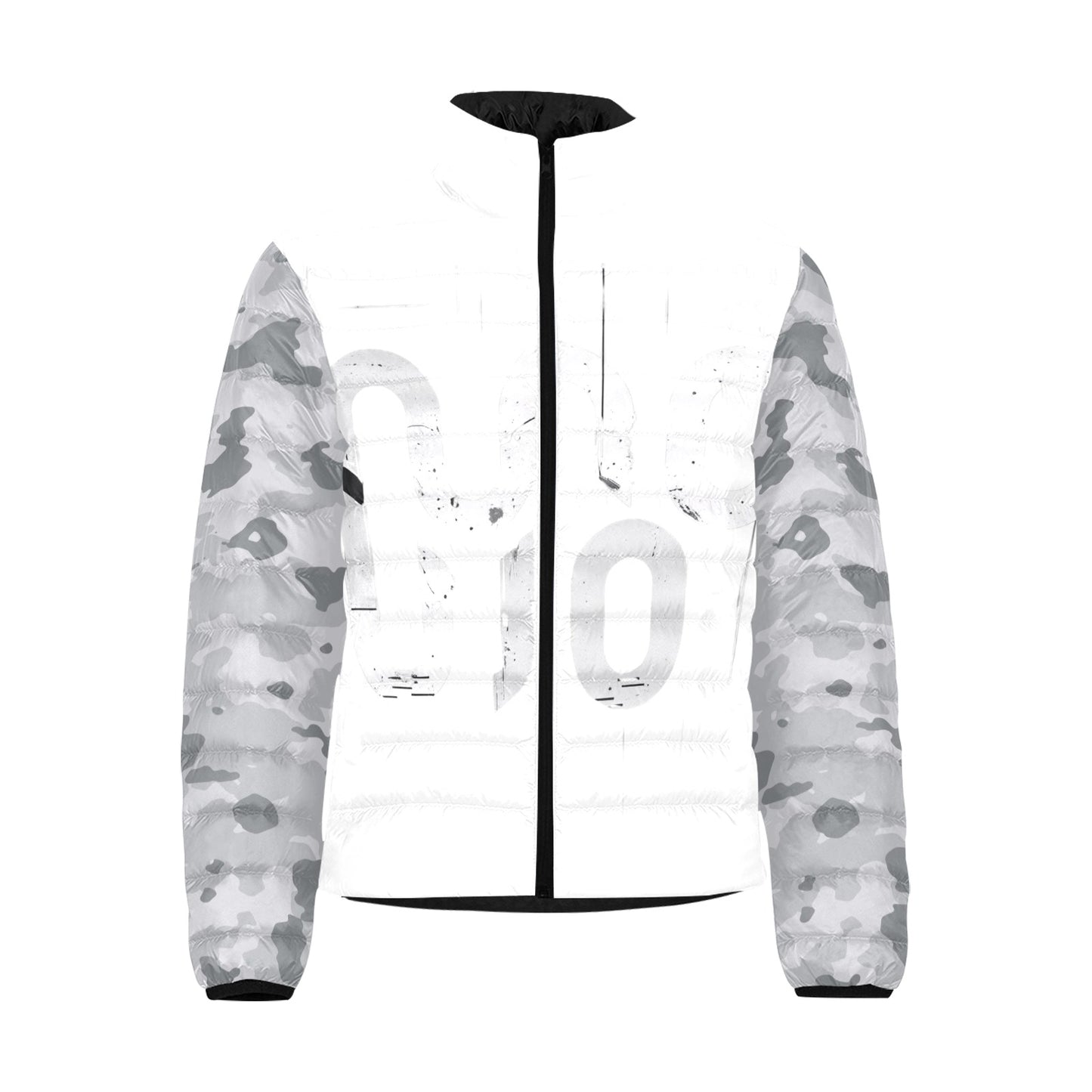 Giacca Bomber Uomo Collezione Concrete Echoes JSHUB – Base Bianca Mimetico Grigio Stampa All Over